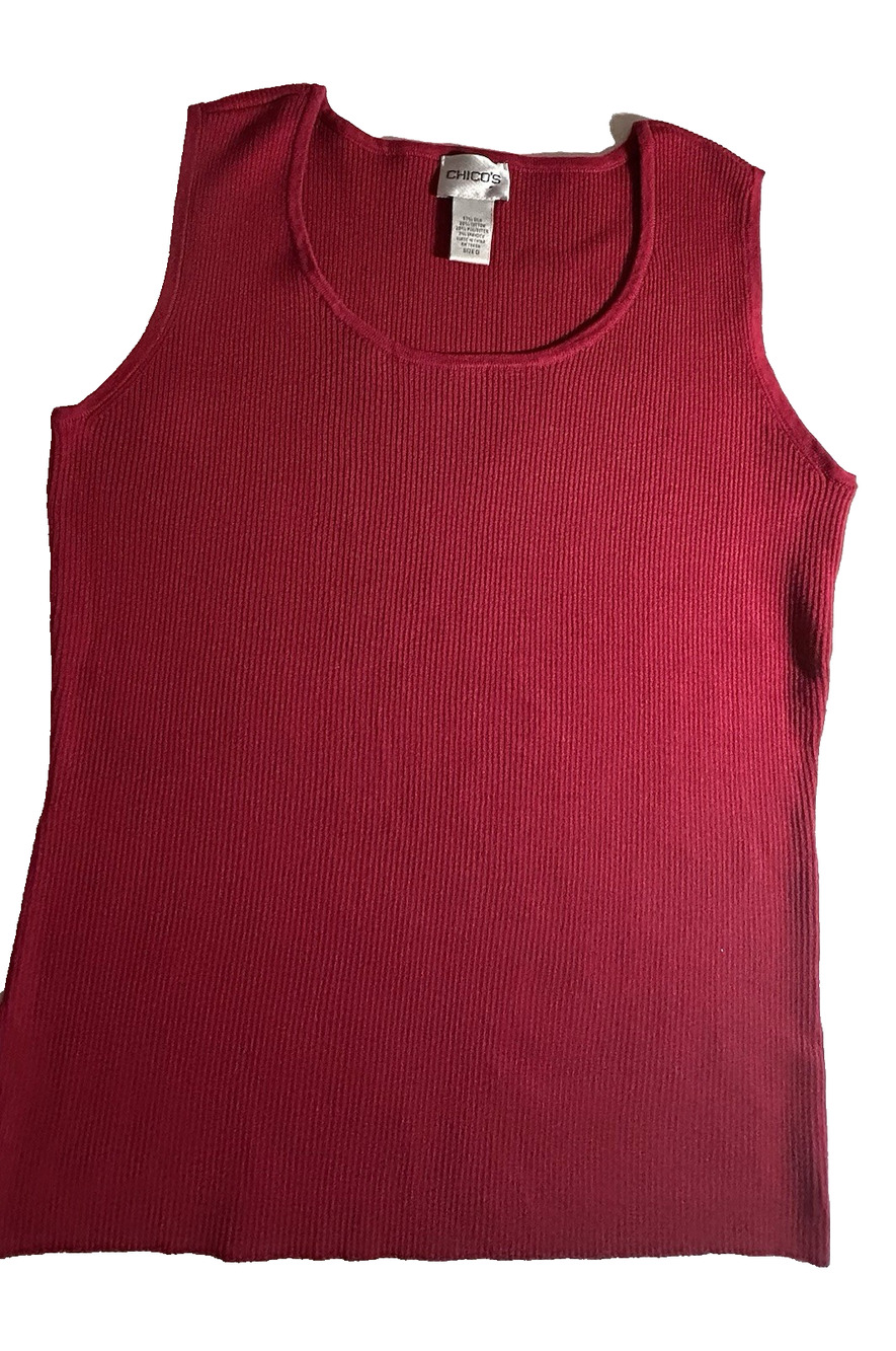 Chico's Pink Tank Top; Silk Blend Sleeveless Knit Shell Size 0
